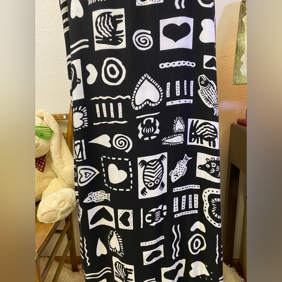 VTG 90s Paradiso Dress XL Contrast Lined Funky Maxi Maximalist Artist Teacher - Picture 10 of 16